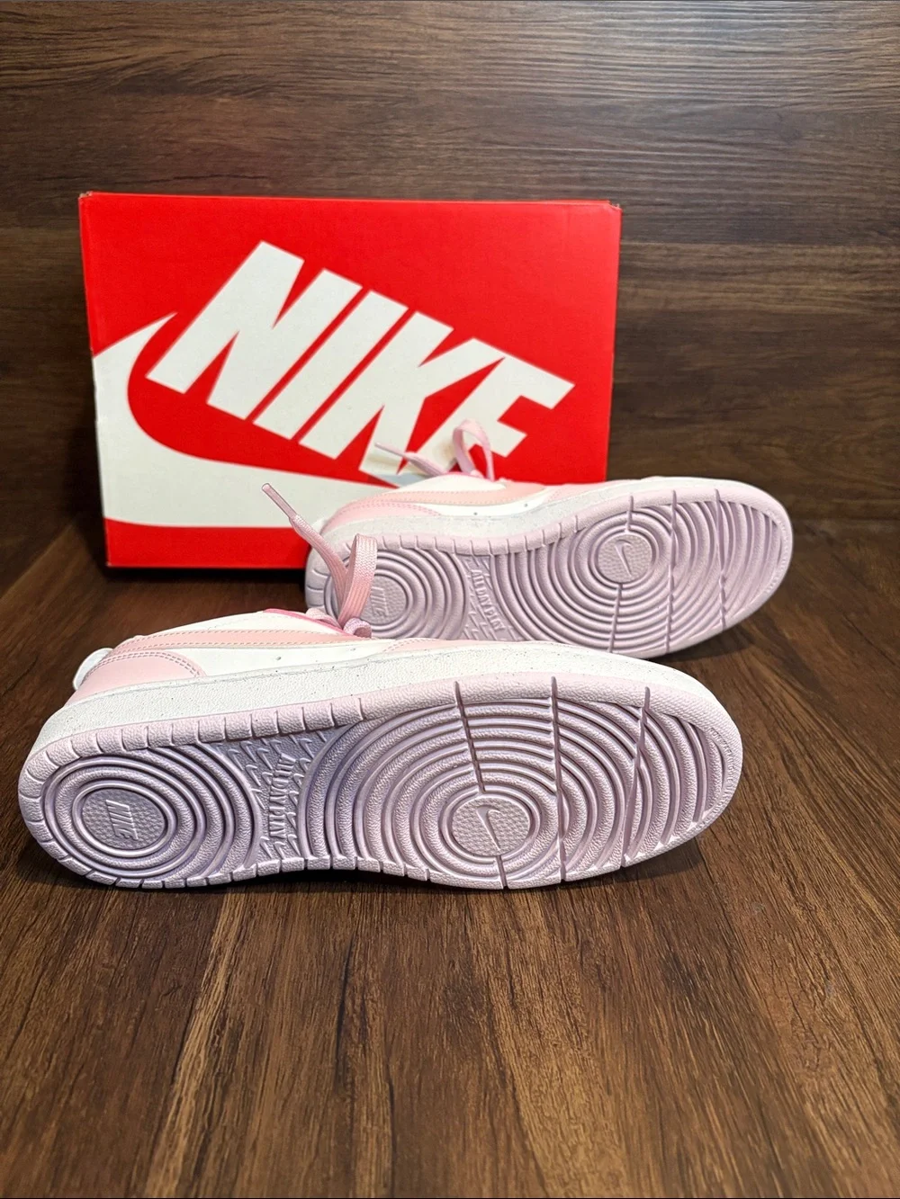 Nike Pink and White Women's Low-Top Sneakers